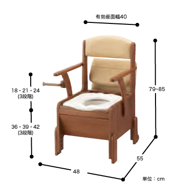 アームツイスト ポータブルトイレ 安寿 家具調トイレコンパクト - 看護